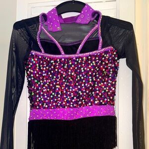 Weissman Black and Purple Sequin Dance Costume